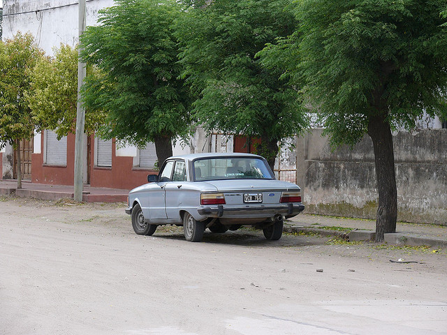 Ford Falcon parked on a street in Argentina