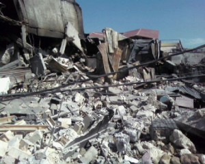 The remains of the Deslouches' house in Port-au-Prince, Haiti.