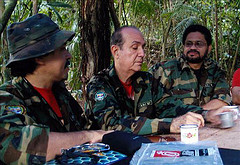 The Colombian government presented an image of FARC guerrillas known by the "Iván Márquez" and "Jesús Santrich" meeting with honorary president of the Continental Bolivarian Movement Narcisco Isa Conde as evidence to the OAS.