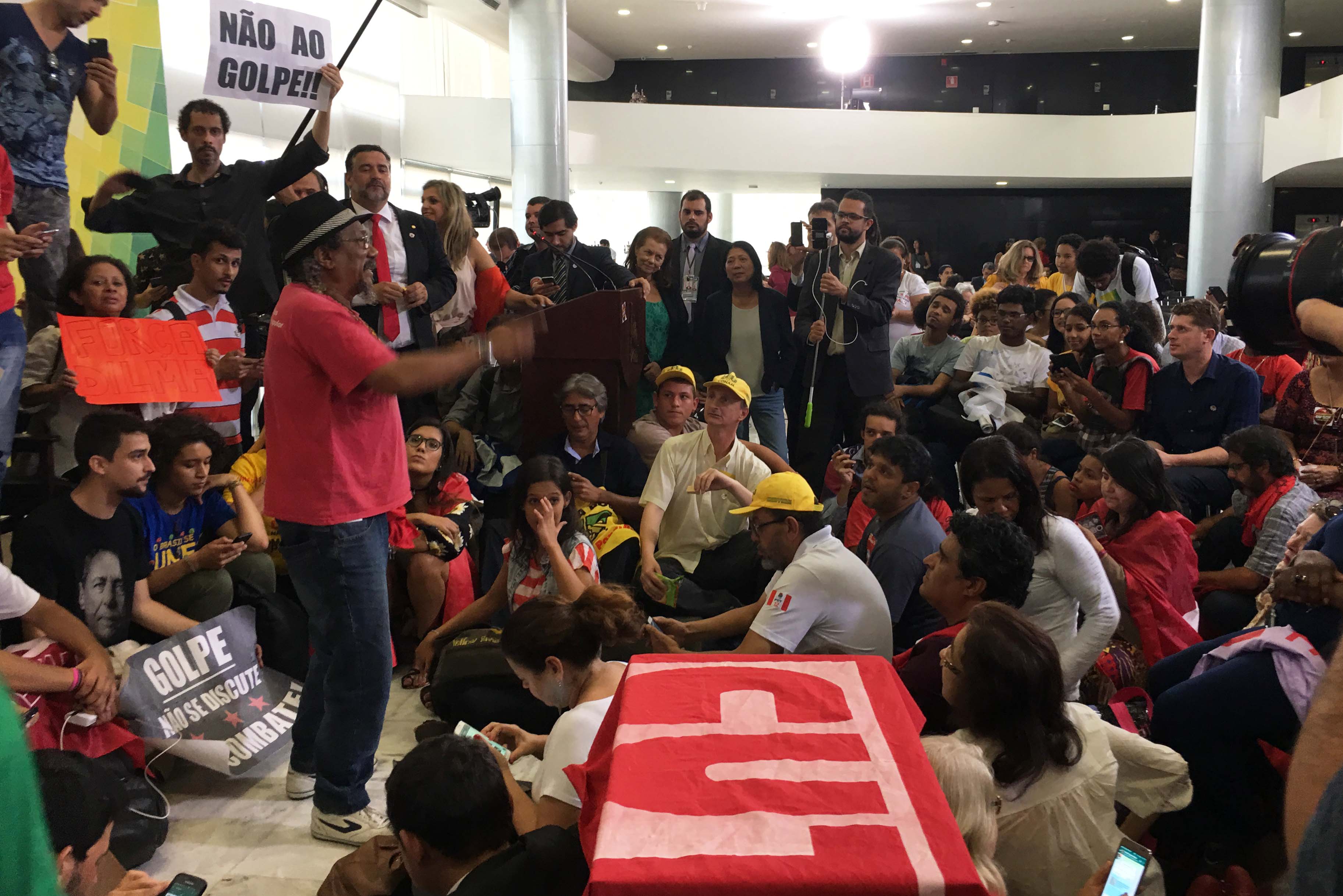 Rousseff's supporters occupied Planalto Palace, the president's official workplace (Image: Cleuci de Oliveira)
